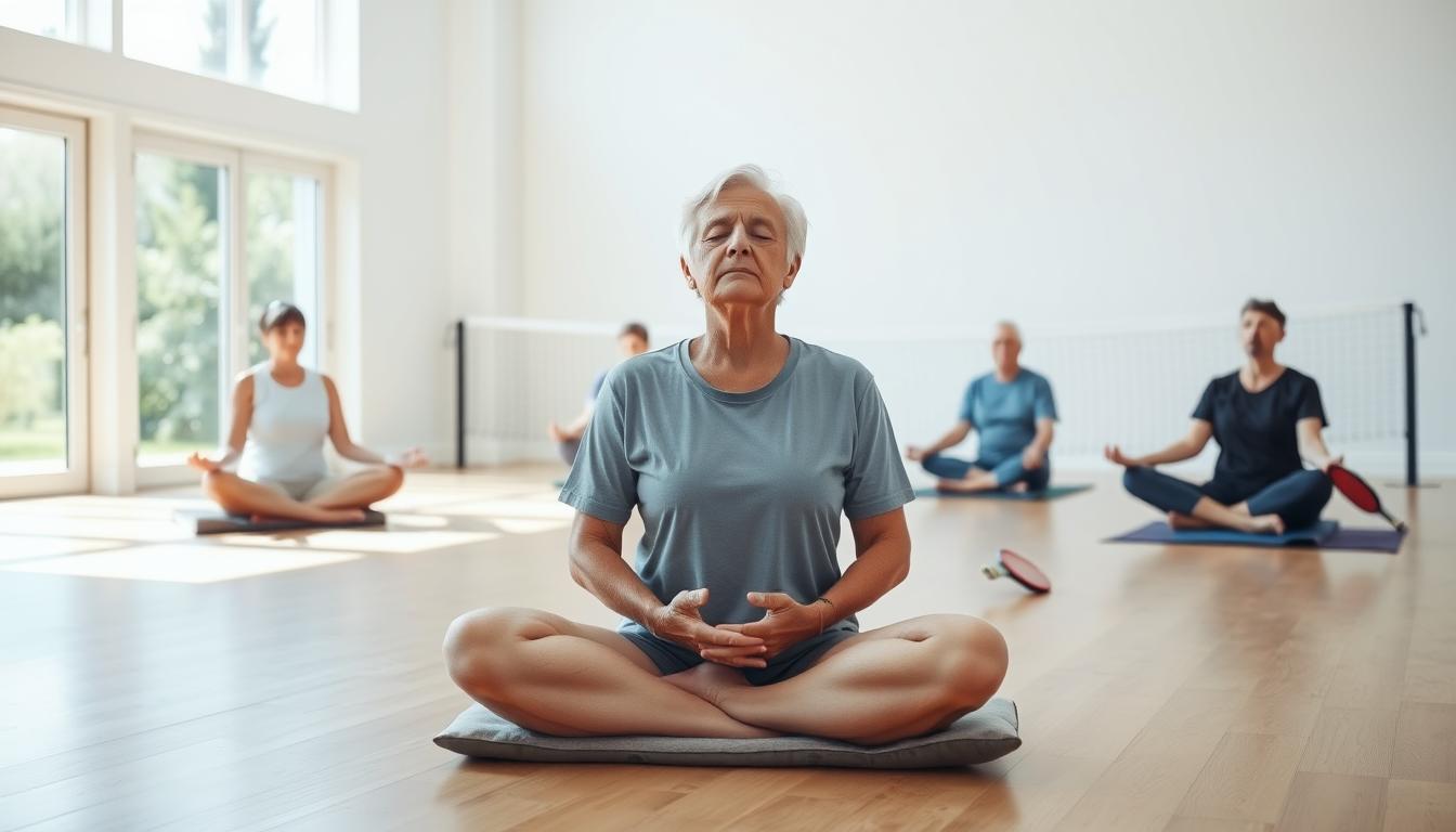 vegan mindfulness meditation pickleball 50+