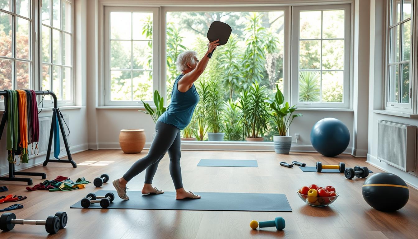 Pickleball vegan over 50 home workouts