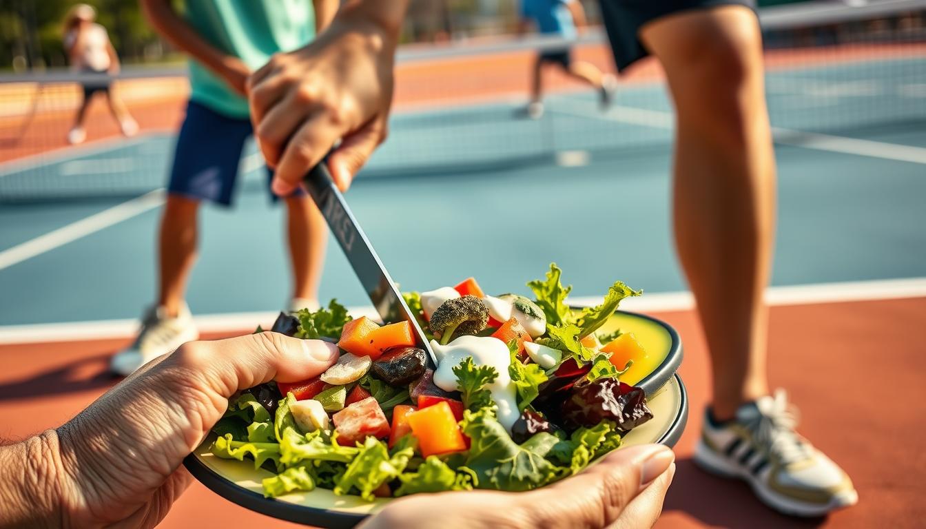 Pickleball vegan over 50 travel nutrition