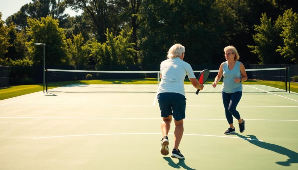 pickleball players court