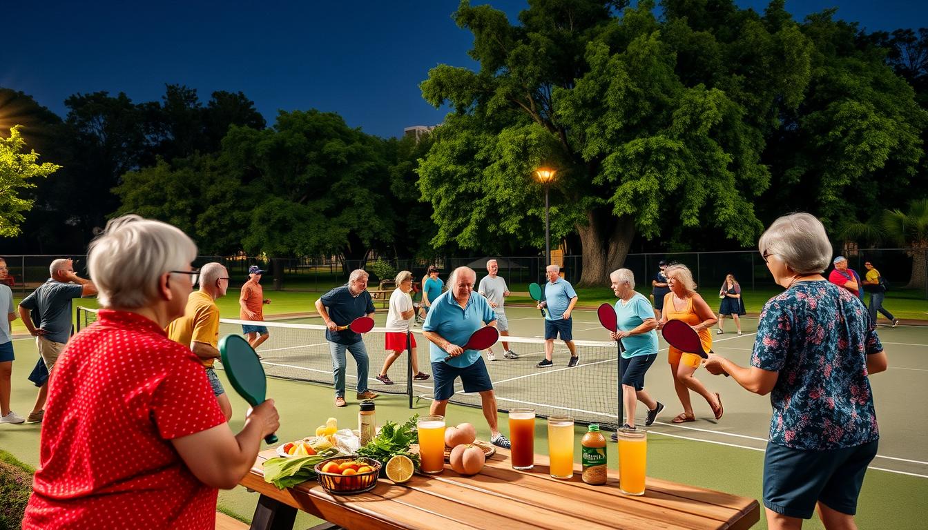 vegan pickleball 50+ night play