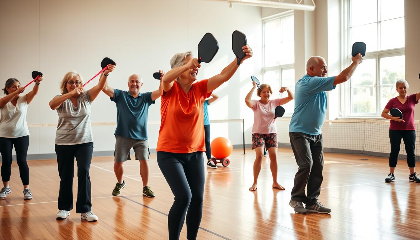 vegan pickleball seniors warm-up